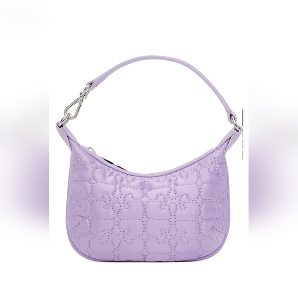 Ganni Handbags - Ganni purple Butterfly mini flat satin pouch , bnwt